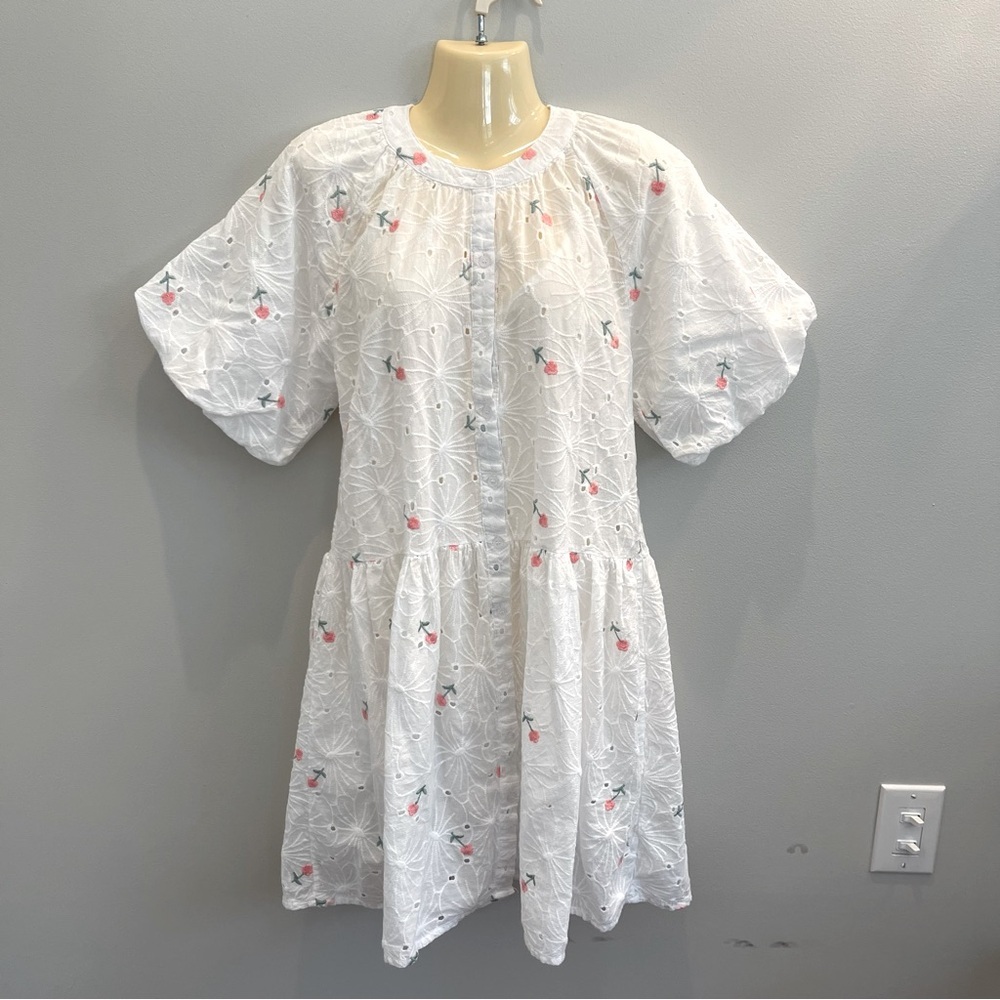 White Floral Mini Dress